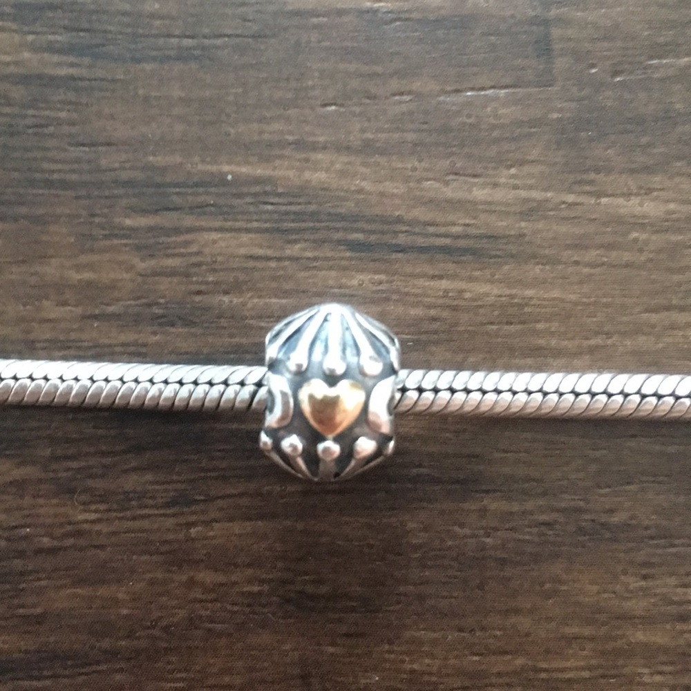Sterling Silver with 14k Gold Heart